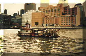 The raft Town Hall at Pier 25 in New York City